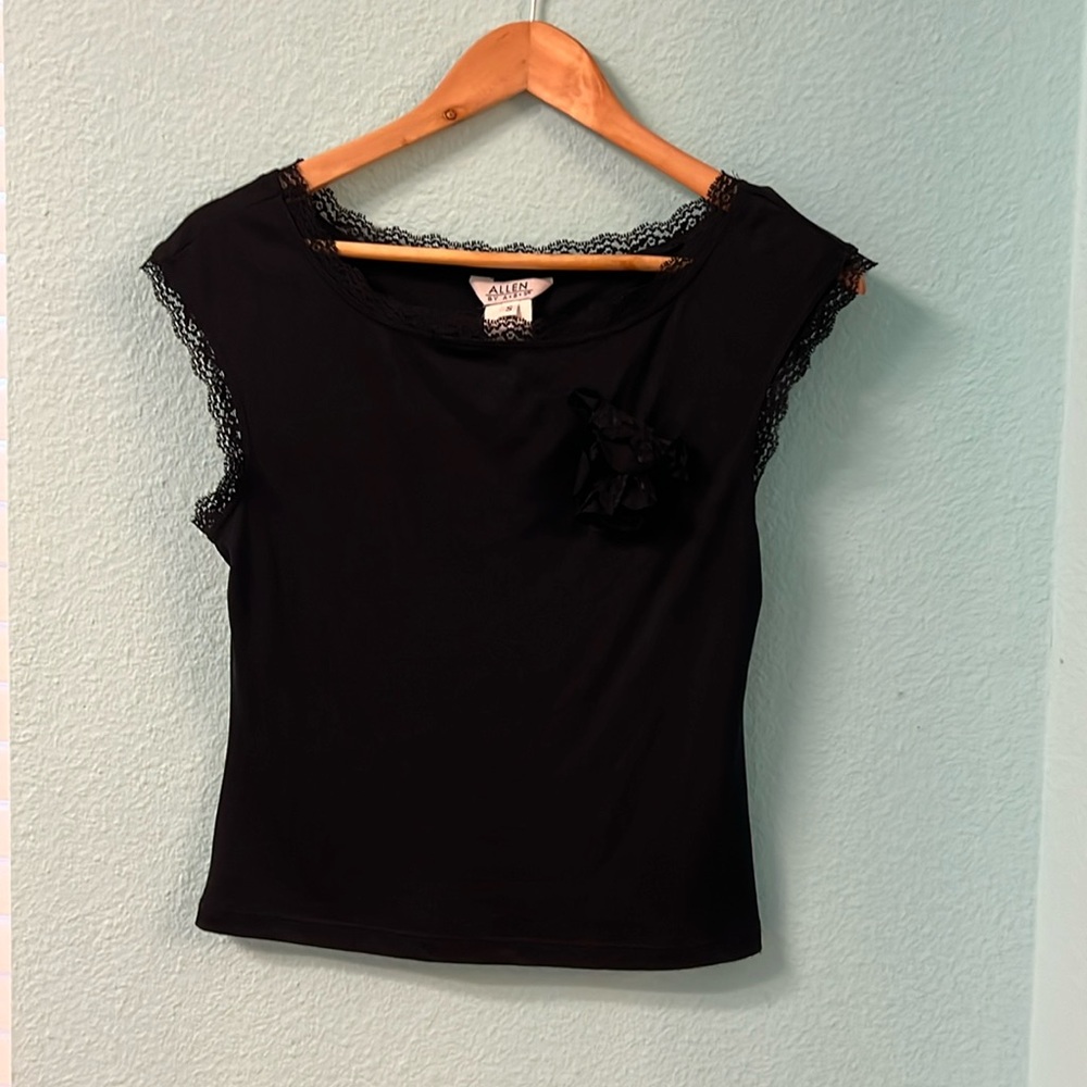 Vintage ABS Lace Trim Blouse